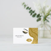 Makeup artistische Visitenkarte mit Glitzer-Effekt (Stehend Vorderseite)