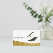 Makeup artistische Visitenkarte mit Glitzer-Effekt (Stehend Vorderseite)