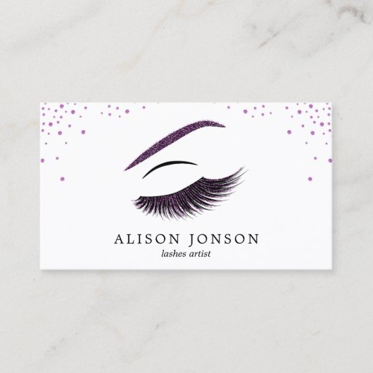 Makeup artistische Visitenkarte mit Glitzer-Effekt (Vorderseite)
