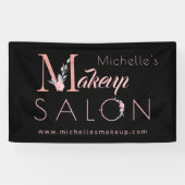 Makeup artistischer salon name chic floral pink sc banner (Horizontal)