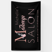 Makeup artistischer salon name chic floral pink sc banner (Vertikal)