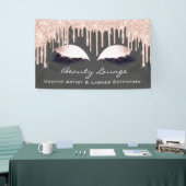 Makeup ArtistLashes Extension Rose Gold Gray Eyes Banner (Messeveranstaltung)