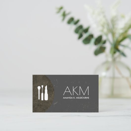 Makeup Artistry Monogram Hoch entwickelt Visitenkarte (Stehend Vorderseite)