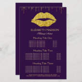 Makeup Artists Gold Glam Lips Services und Preise (Vorne/Hinten)