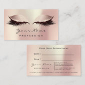 Makeup Augenblicke Rosa Rose Terminierungskarte Terminkarte (Vorne/Hinten)