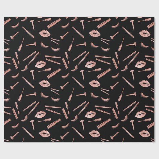 Makeup, Augenbrauen, Augen, Lashes, Rose Gold Geschenkpapier (Flach)