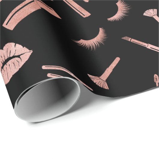 Makeup, Augenbrauen, Augen, Lashes, Rose Gold Geschenkpapier (Rolleneckpunkt)