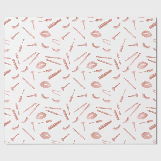 Makeup, Augenbrauen, Augen, Lashes, Rose Gold Geschenkpapier (Flach)