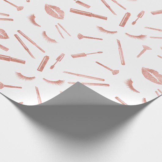 Makeup, Augenbrauen, Augen, Lashes, Rose Gold Geschenkpapier (Ecke)