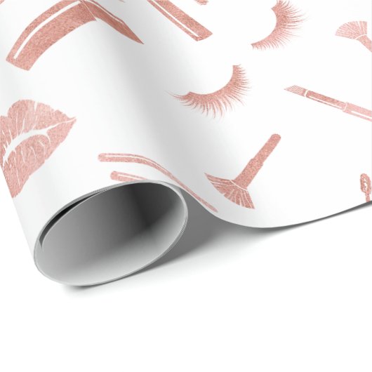 Makeup, Augenbrauen, Augen, Lashes, Rose Gold Geschenkpapier (Rolleneckpunkt)