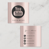 Makeup Beauty Blogger You-tuber Fashion Logo Socia Quadratische Visitenkarte (Vorne/Hinten)