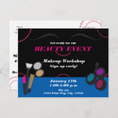 Makeup Beauty Event Workshop Flyer Postkarte und (Vorne/Hinten)