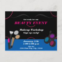 Makeup Beauty Event Workshop Flyer Postkarte und