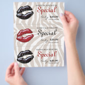 Makeup Beauty Flyer Glossrot Schwarze Lippen Zebra (Hand)
