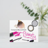 Makeup Beauty Glam Event Workshop Postkarte (Stehend Vorderseite)