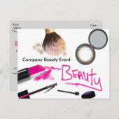 Makeup Beauty Glam Event Workshop Postkarte (Vorne/Hinten)