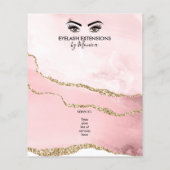 Makeup Beauty Lashes Salon Blush Pink Girly Modern Flyer (Hinten)