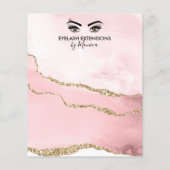 Makeup Beauty Lashes Salon Blush Pink Girly Modern Flyer (Hinten)