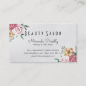 Makeup Beauty Loyalty Card Blumengrün Glitzer Treuekarte (Rückseite)