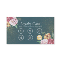 Makeup Beauty Loyalty Card Blumengrün Glitzer