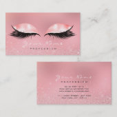 Makeup Beauty Pink Rose White Glass Lashes Glitzer Visitenkarte (Vorne/Hinten)