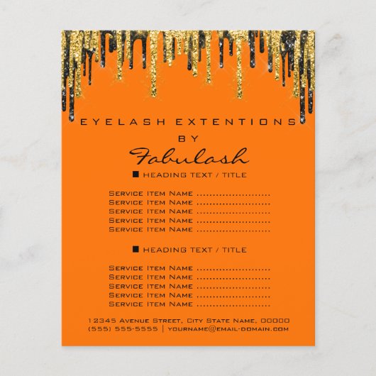 Makeup Beauty Price List Gold Black Tropfens Orang Flyer (Vorne)