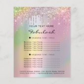 Makeup Beauty Price List Lash Holograph Tropfen Ro Flyer (Hinten)
