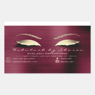 Makeup Beauty Salon Burgundy Luxus Rechteckiger Aufkleber
