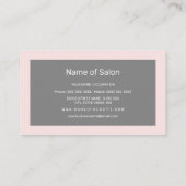 Makeup Beauty Salon Einfach rosa Grau Monogram Visitenkarte (Rückseite)