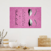 Makeup Beauty Salon Eyebrow Name Silver Pink Poster (Küche)