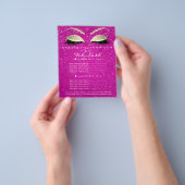 Makeup Beauty Salon Flyer Gold Confetti Hot Pink (Gruppe)