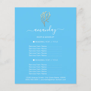 Makeup Beauty Salon Friseur Logo Gold Blau Flyer