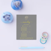 Makeup Beauty Salon Friseur Logo Gold Grau Flyer (Einzeln)