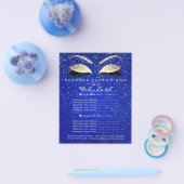 Makeup Beauty Salon Glitzer Flyer Gold Cobalt Blue (Einzeln)