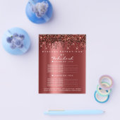 Makeup Beauty Salon Gold Glitzer Flyer Park Tropfe (Einzeln)