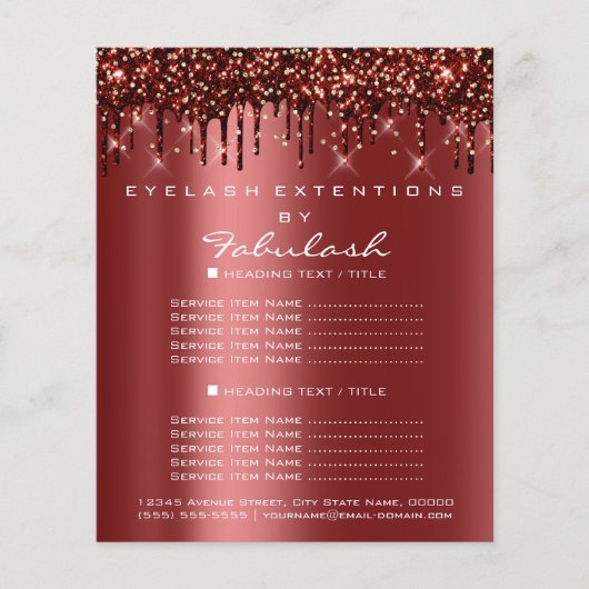 Makeup Beauty Salon Gold Glitzer Flyer Park Tropfe (Vorne)