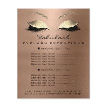Makeup Beauty Salon Gold Glitzer Flyer Skinny Lux1