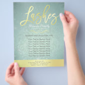 Makeup Beauty Salon Gold & Turquoise Damask Floral Flyer (Hand)