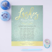 Makeup Beauty Salon Gold & Turquoise Damask Floral Flyer (Einzeln)
