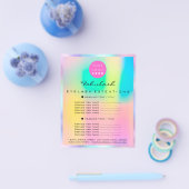 Makeup Beauty Salon Logo Pink Holograph Lashes Flyer (Einzeln)