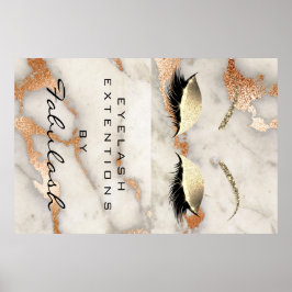 Makeup Beauty Salon Marble Lash Name Korallenmarmo Poster