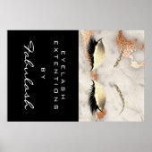 Makeup Beauty Salon Marmor Lash Name Copper Marmor Poster (Vorne)