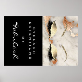 Makeup Beauty Salon Marmor Lash Name Copper Marmor Poster