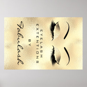 Makeup Beauty Salon Name Gold Glam Lux Eyebrows Poster