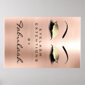Makeup Beauty Salon Name Gold Glam Pink Augenbraue Poster (Vorne)