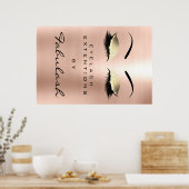 Makeup Beauty Salon Name Gold Glam Pink Augenbraue Poster (Küche)