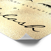 Makeup Beauty Salon Name Gold GlamGlitter Eyebrows Poster (Ecke)