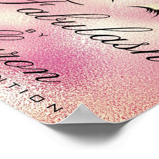 Makeup Beauty Salon Name Gold Glitzer Sharon Peony Poster (Ecke)