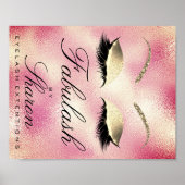 Makeup Beauty Salon Name Gold Glitzer Sharon Peony Poster (Vorne)