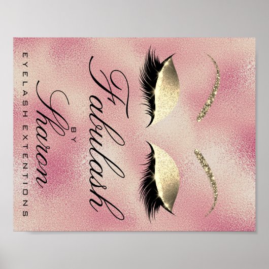 Makeup Beauty Salon Name Gold Glitzer Sharon Rose Poster (Vorne)